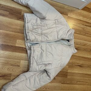 PrettyLittleThing Light Beige Puffer Jacket